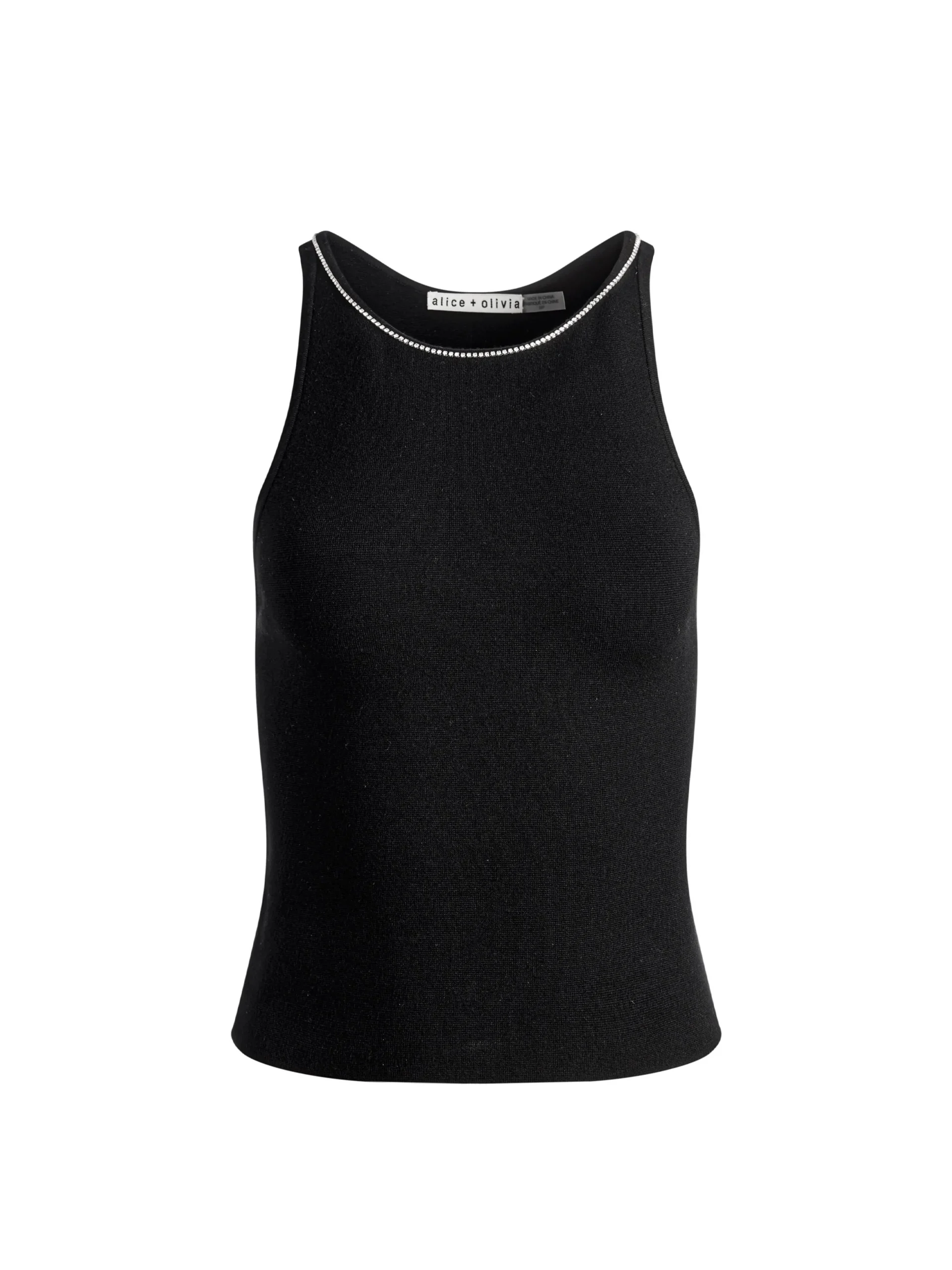 Alice and Olivia VALENTINE'S DAY EDIT|TOPS*VAL CRYSTAL FRINGE CUTOUT TANK