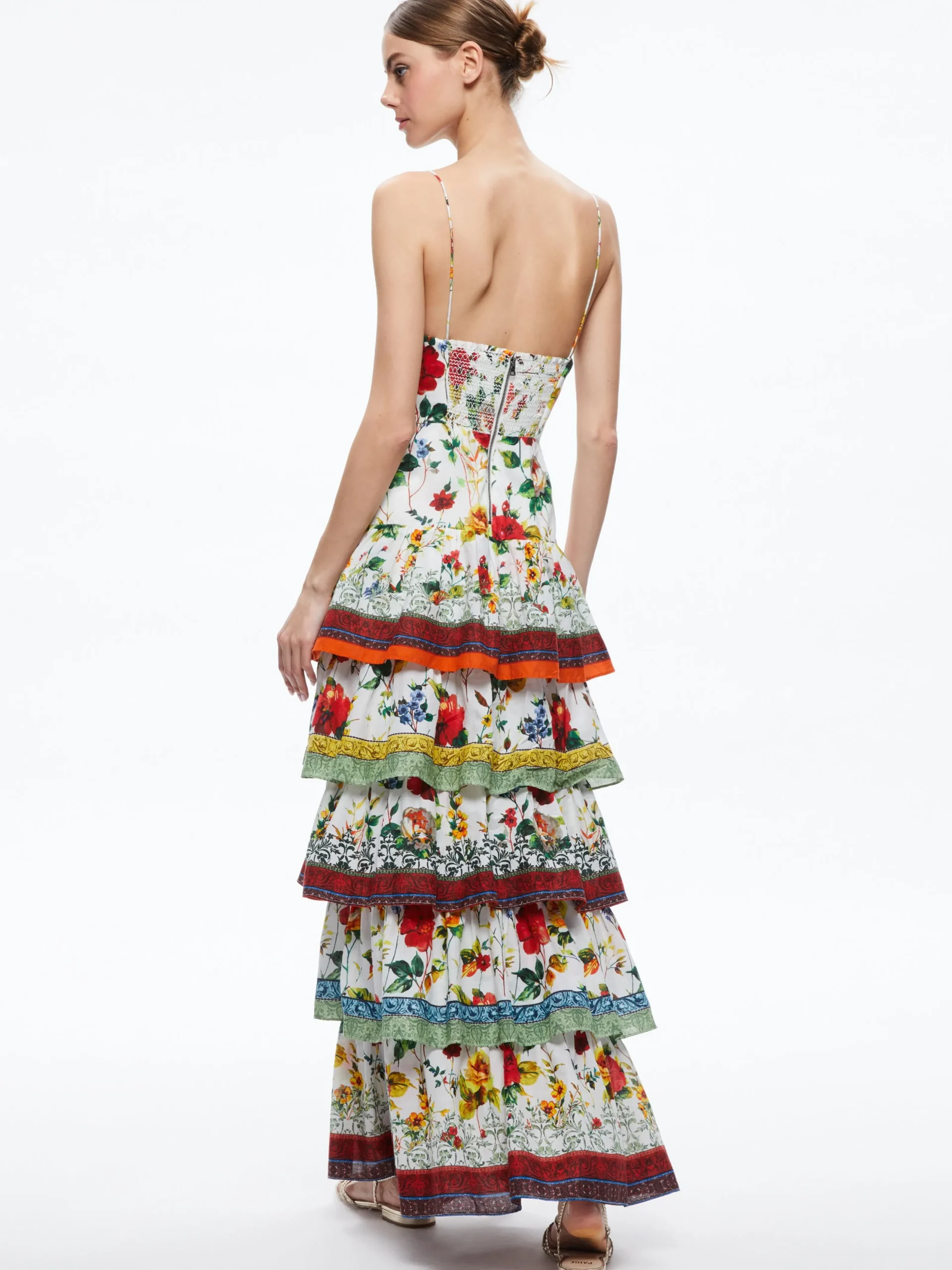 Alice and Olivia GUEST OF|MAXI*VALENCIA SPAGHETTI STRAP MAXI DRESS