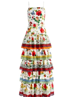 Alice and Olivia GUEST OF|MAXI*VALENCIA SPAGHETTI STRAP MAXI DRESS