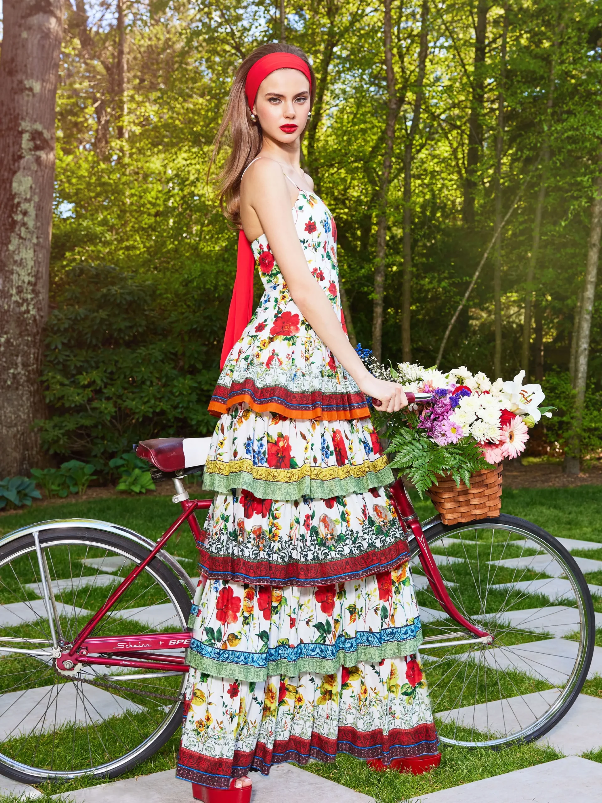 Alice and Olivia GUEST OF|MAXI*VALENCIA SPAGHETTI STRAP MAXI DRESS