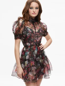 Alice and Olivia MINI|DRESSES*VERNITA PUFF SLEEVE MINI DRESS