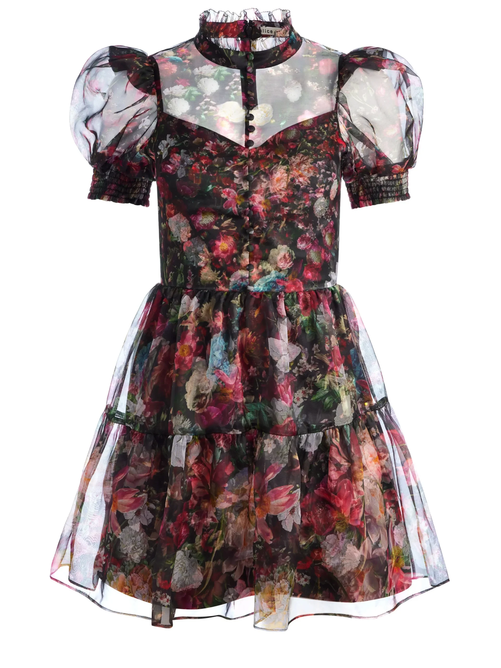 Alice and Olivia MINI|DRESSES*VERNITA PUFF SLEEVE MINI DRESS