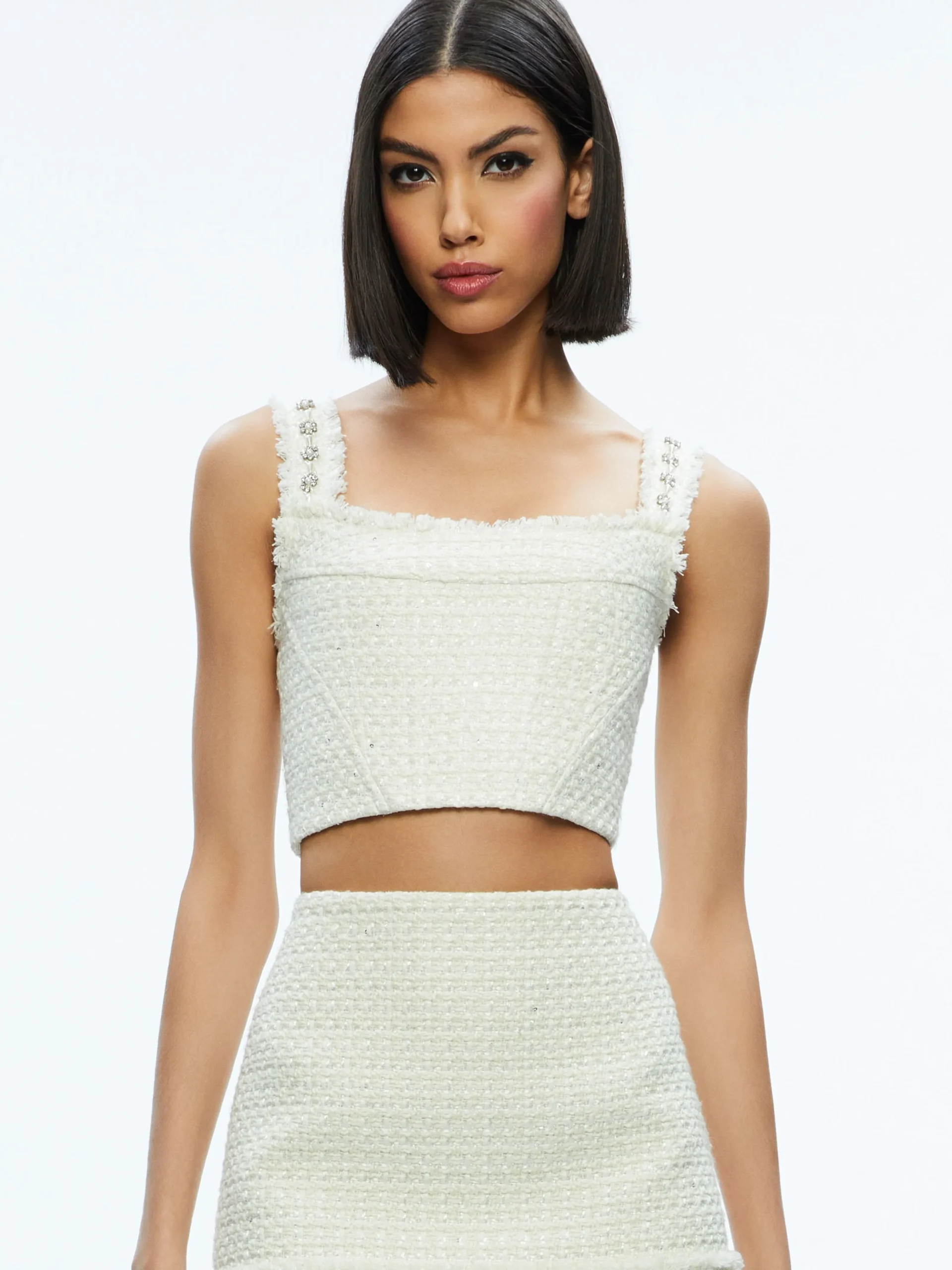 Alice and Olivia MATCHING SETS*VICENTA EMBELLISHED STRUCTURED CORSET + ECENIA MINI SKIRT