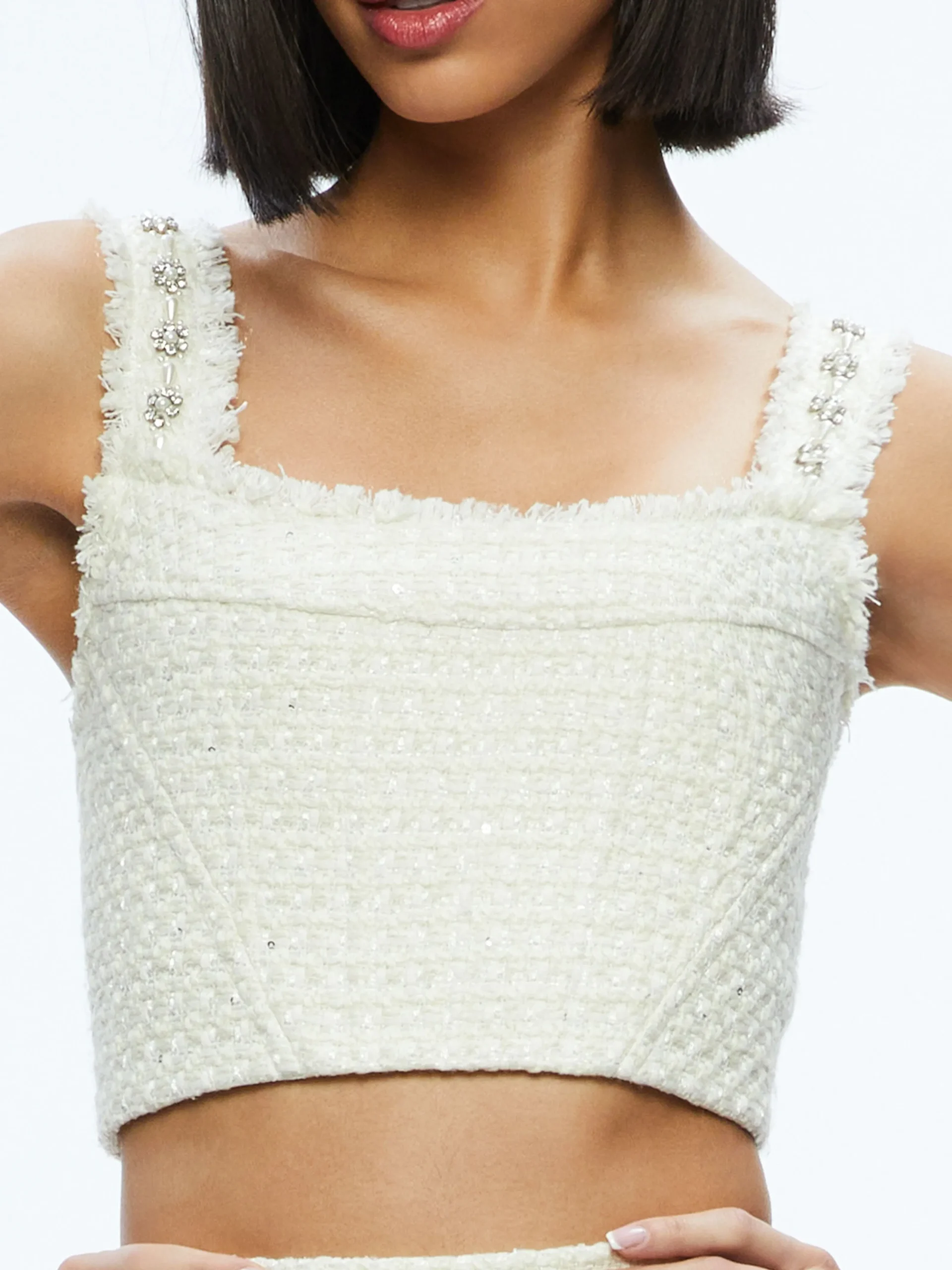 Alice and Olivia MATCHING SETS*VICENTA EMBELLISHED STRUCTURED CORSET + ECENIA MINI SKIRT