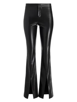 Alice and Olivia VEGAN LEATHER|ESSENTIALS*WALKER VEGAN LEATHER FRONT SLIT PANT