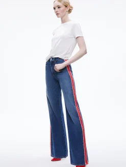 Alice and Olivia JEAN SHOP|JEANS*WEEZY SIDE STRIPE JEAN