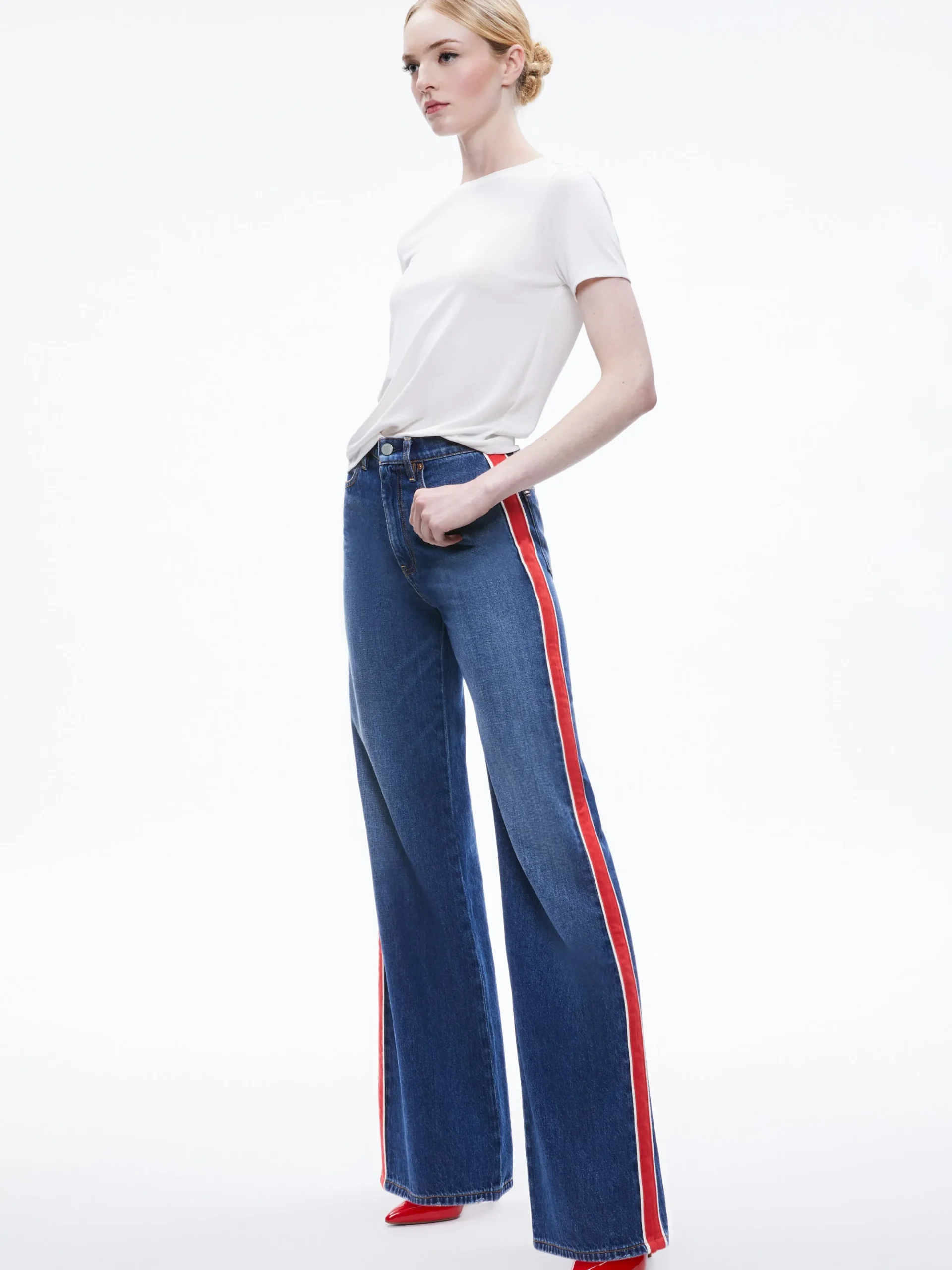 Alice and Olivia JEAN SHOP|JEANS*WEEZY SIDE STRIPE JEAN