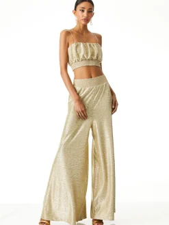 Alice and Olivia TOPS*WENDEE RUCHED CROP TOP