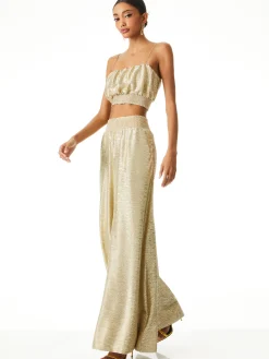 Alice and Olivia TOPS*WENDEE RUCHED CROP TOP
