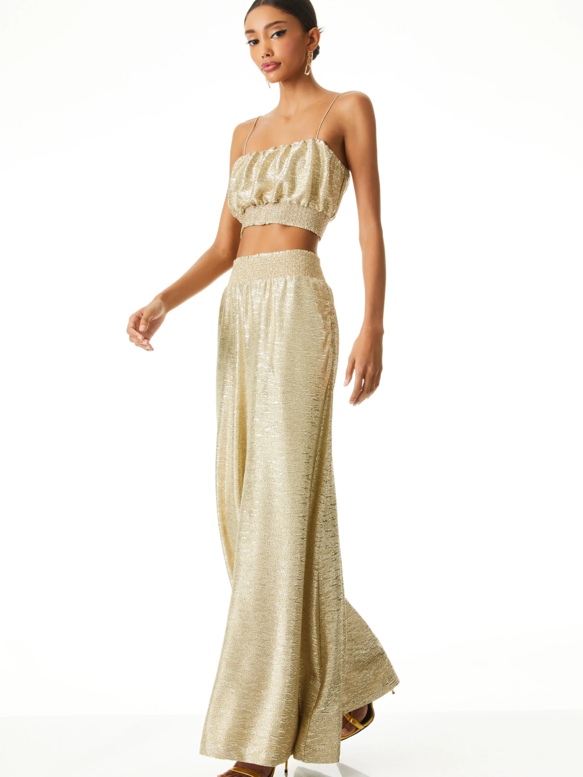 Alice and Olivia TOPS*WENDEE RUCHED CROP TOP