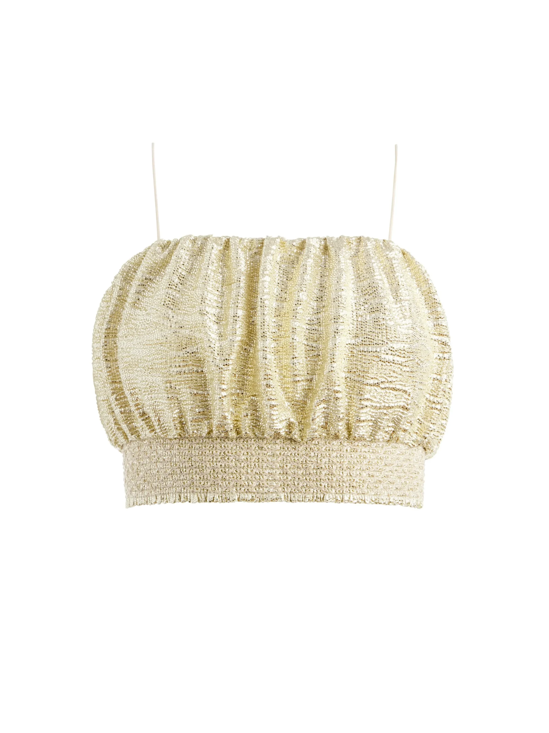 Alice and Olivia TOPS*WENDEE RUCHED CROP TOP