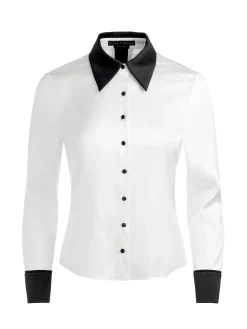 Alice and Olivia ESSENTIALS|THE WORKWEAR EDIT*WILLA FITTED PLACKET TOP