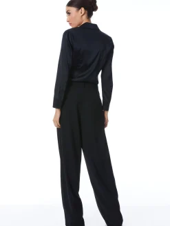 Alice and Olivia ESSENTIALS|THE WORKWEAR EDIT*WILLA FITTED PLACKET TOP