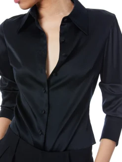 Alice and Olivia ESSENTIALS|THE WORKWEAR EDIT*WILLA FITTED PLACKET TOP