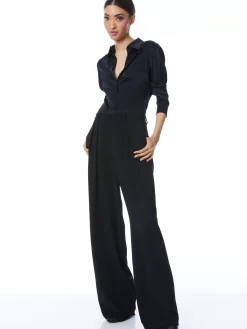 Alice and Olivia ESSENTIALS|THE WORKWEAR EDIT*WILLA FITTED PLACKET TOP