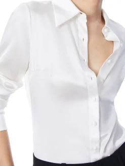 Alice and Olivia ESSENTIALS|THE WORKWEAR EDIT*WILLA FITTED PLACKET TOP