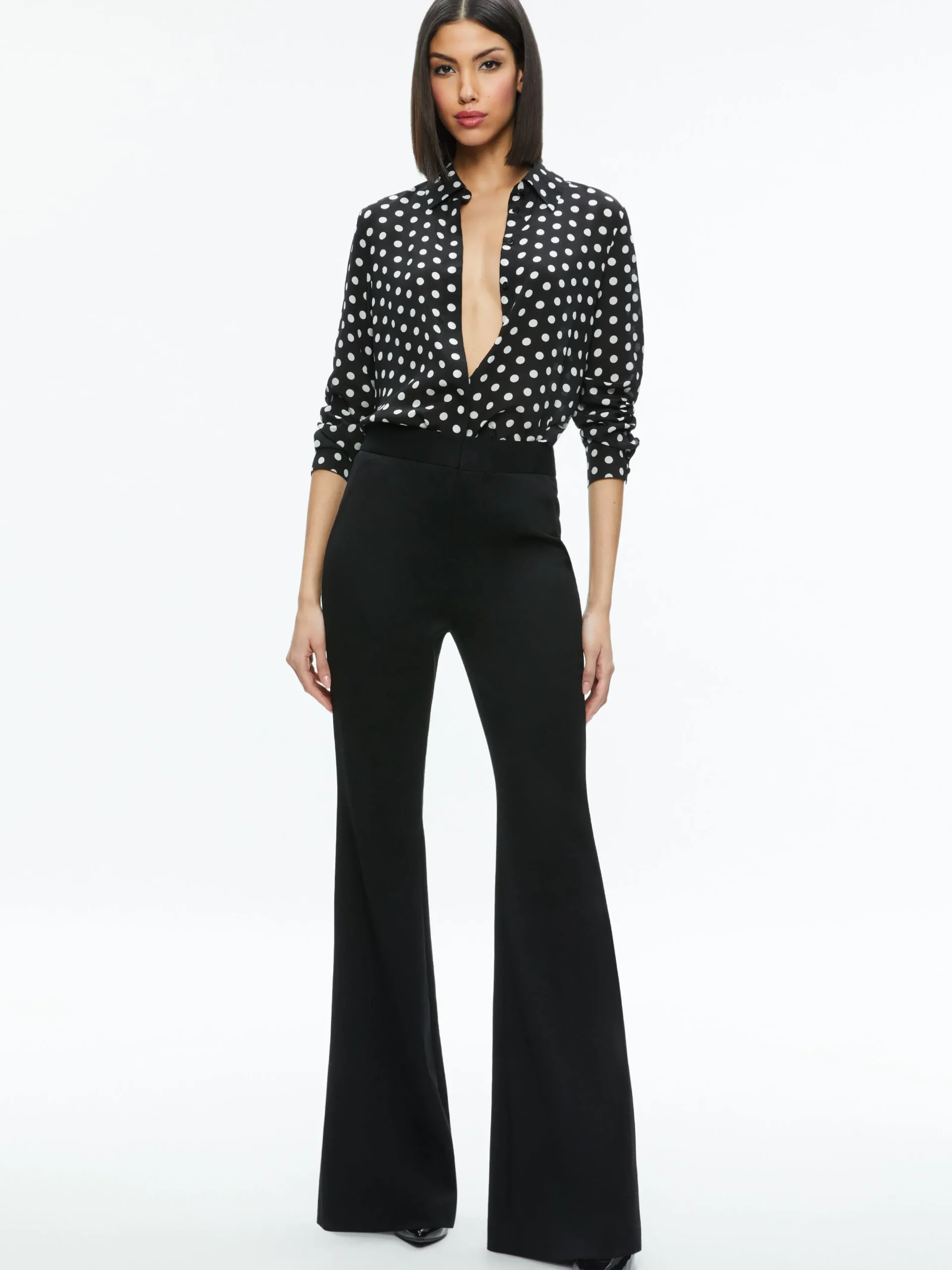 Alice and Olivia STACEY'S FAVORITES|ESSENTIALS*WILLA PLACKET TOP