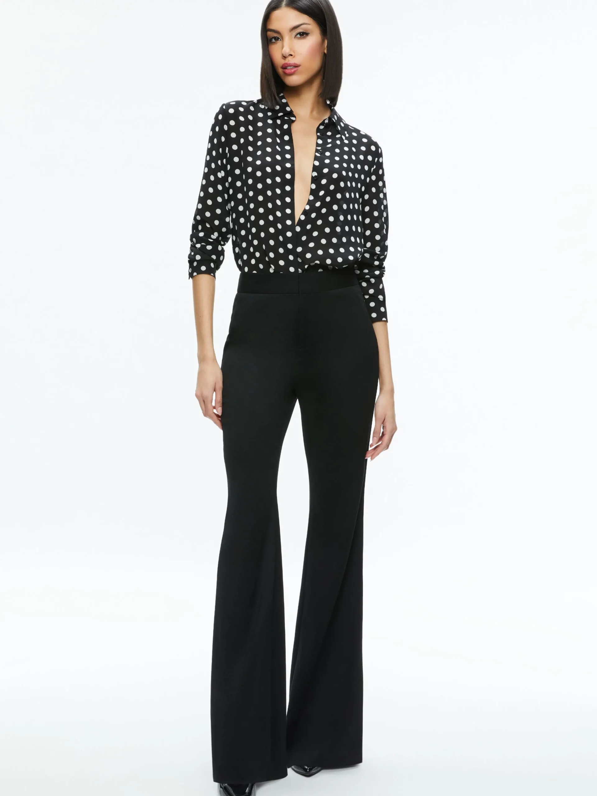 Alice and Olivia STACEY'S FAVORITES|ESSENTIALS*WILLA PLACKET TOP