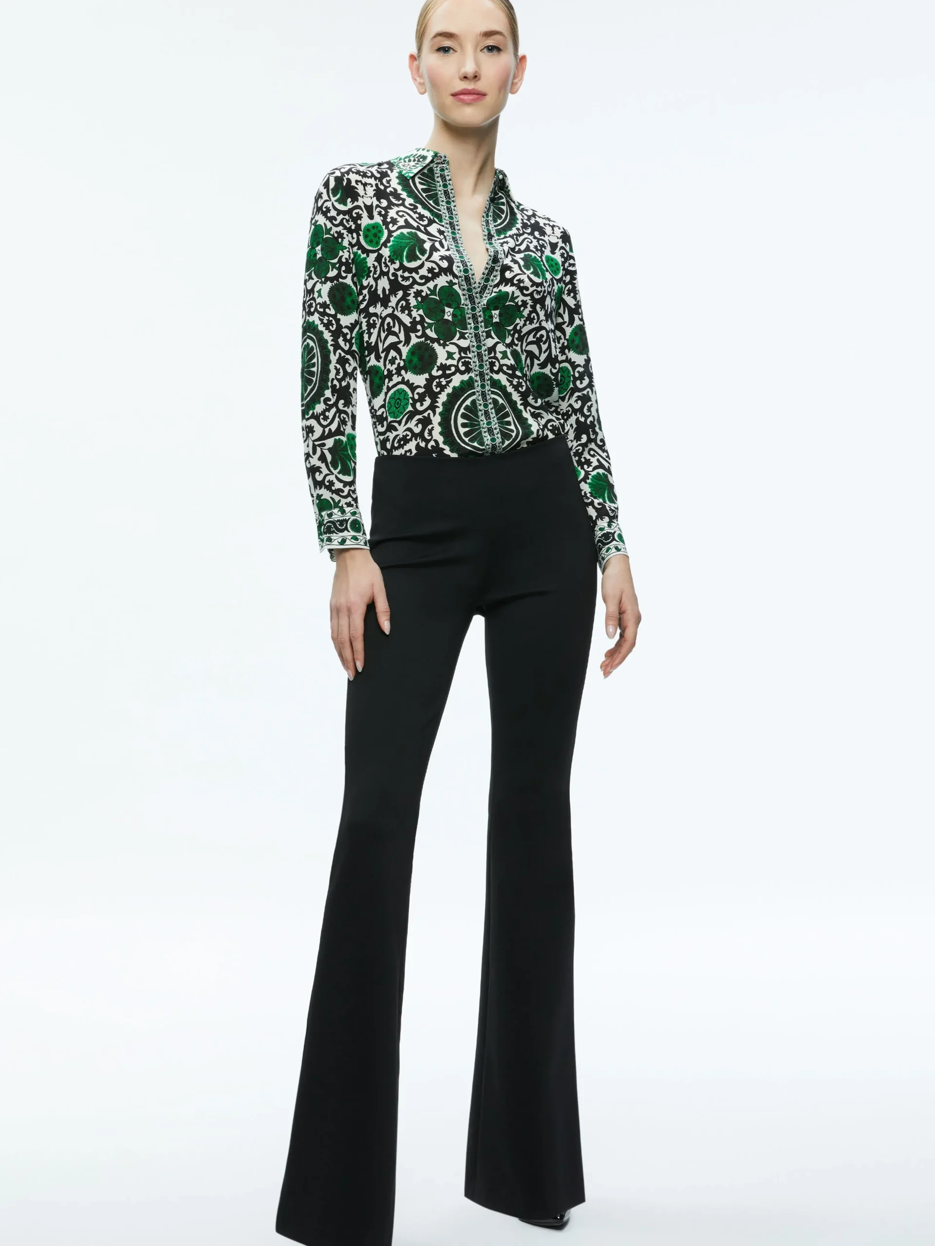 Alice and Olivia THE WORKWEAR EDIT|TOPS*WILLA PLACKET TOP