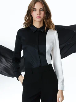 Alice and Olivia ESSENTIALS|THE WORKWEAR EDIT*WILLA PLACKET TOP