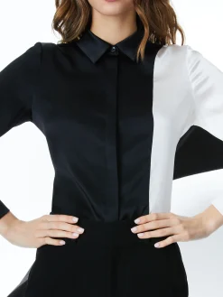 Alice and Olivia ESSENTIALS|THE WORKWEAR EDIT*WILLA PLACKET TOP