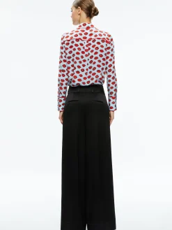 Alice and Olivia VALENTINE'S DAY EDIT|TOPS*WILLA PLACKET TOP WITH PIPING