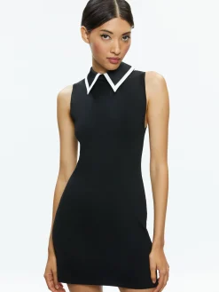 Alice and Olivia ESSENTIALS|MINI*WYNELL COLLARED MINI DRESS