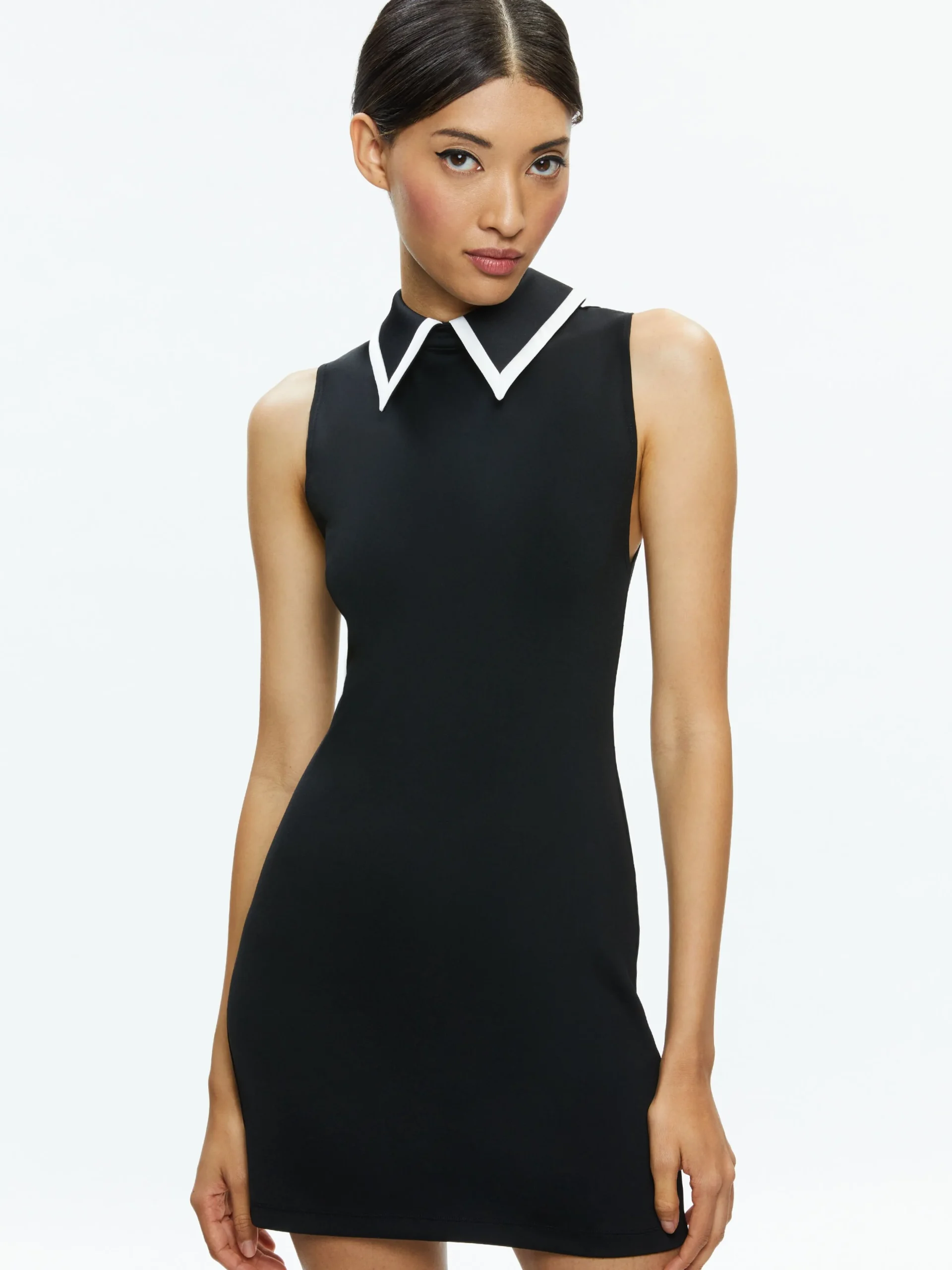 Alice and Olivia ESSENTIALS|MINI*WYNELL COLLARED MINI DRESS