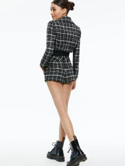 Alice and Olivia ESSENTIALS|JACKETS + COATS*YARDLEY CROPPED FRAY HEM JACKET