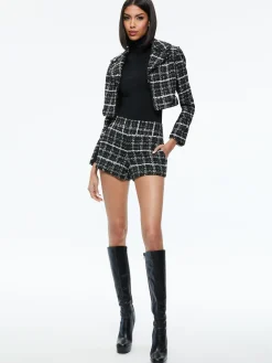 Alice and Olivia ESSENTIALS|JACKETS + COATS*YARDLEY CROPPED FRAY HEM JACKET