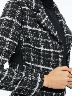 Alice and Olivia ESSENTIALS|JACKETS + COATS*YARDLEY CROPPED FRAY HEM JACKET