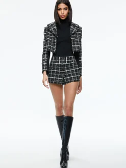 Alice and Olivia ESSENTIALS|JACKETS + COATS*YARDLEY CROPPED FRAY HEM JACKET