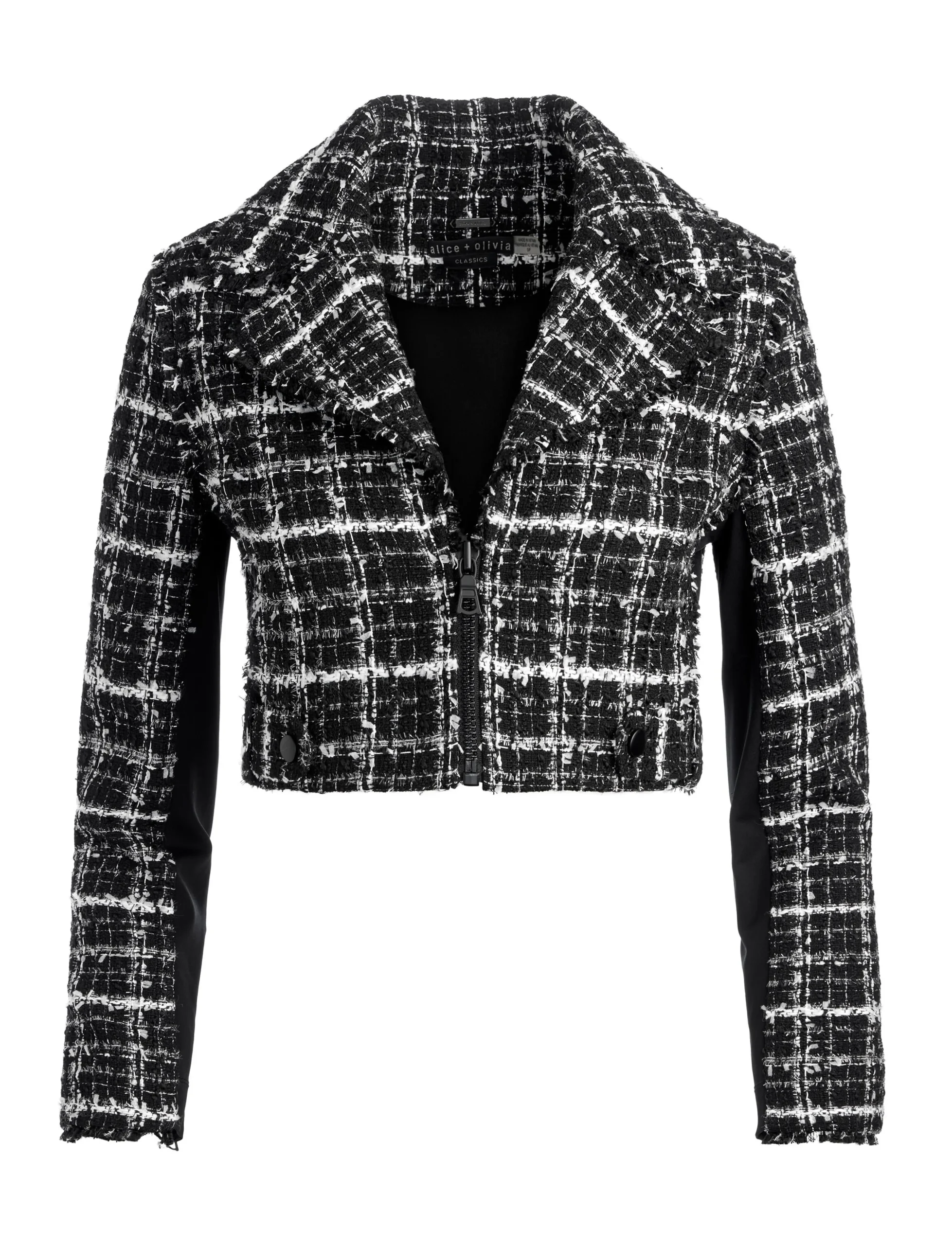 Alice and Olivia MATCHING SETS*YARDLEY CROPPED FRAY HEM JACKET + DONALD TWEED SHORT