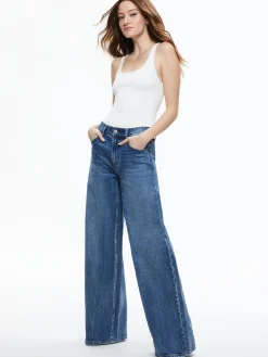 Alice and Olivia MATCHING SETS*YARDLEY DENIM JACKET + TRISH MID RISE BAGGY JEAN