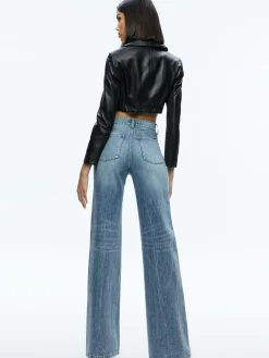 Alice and Olivia ESSENTIALS|VALENTINE'S DAY EDIT*YARDLEY LEATHER CROPPED JACKET