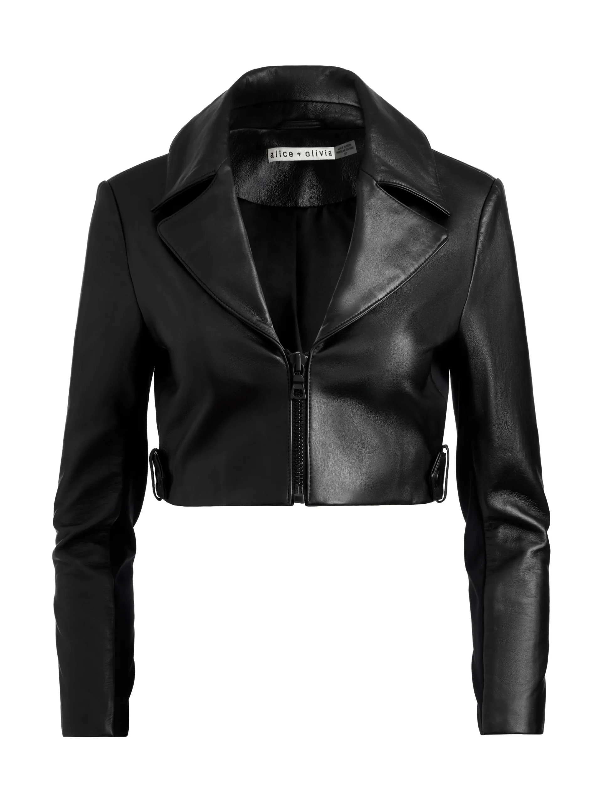 Alice and Olivia ESSENTIALS|VALENTINE'S DAY EDIT*YARDLEY LEATHER CROPPED JACKET