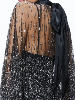 Alice and Olivia GUEST OF|MINI*ZENON SEQUIN CAPE MINI DRESS