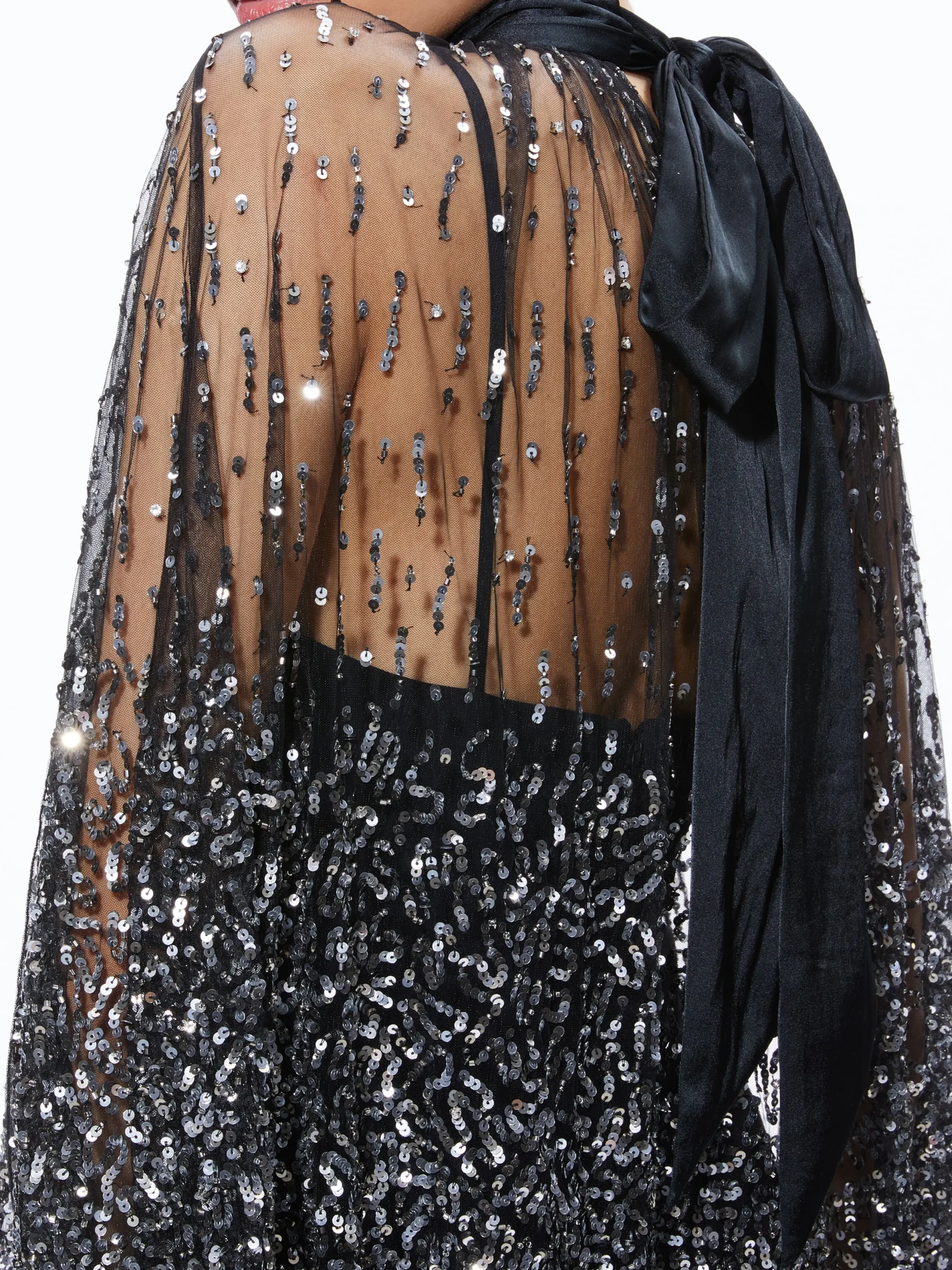 Alice and Olivia GUEST OF|MINI*ZENON SEQUIN CAPE MINI DRESS