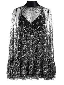 Alice and Olivia GUEST OF|MINI*ZENON SEQUIN CAPE MINI DRESS
